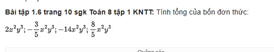giai toan lop 8 trang 6 7 8 9 10 sach kntt tap 1 don thuc 31