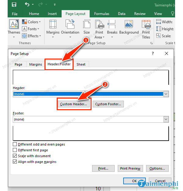 danh so trang trong excel