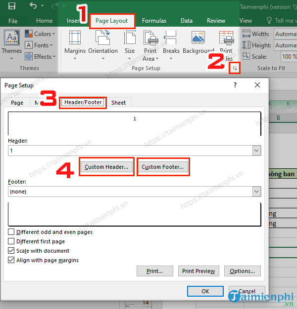 danh so trang trong excel