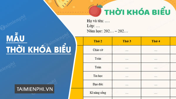 mau thoi khoa bieu dep