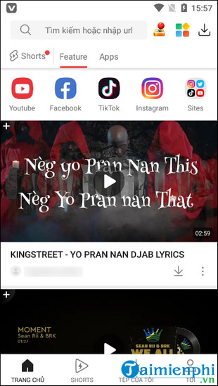 link tai vidmate apk cho android