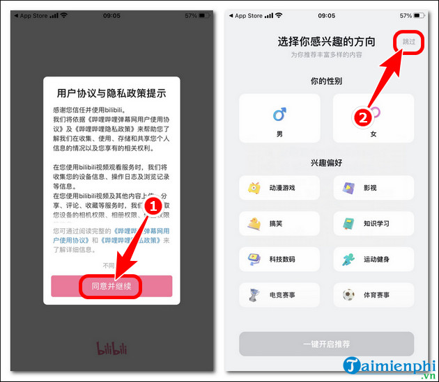 tai Bilibili Trung Quoc mau hong cho iOS