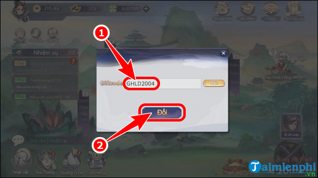 nhap code giang ho loan dau tren iPhone