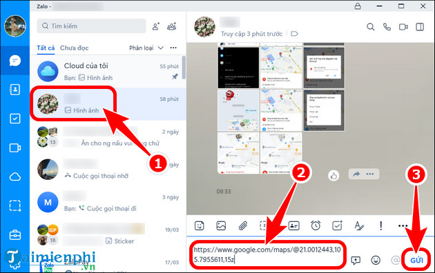 cach gui dinh vi zalo