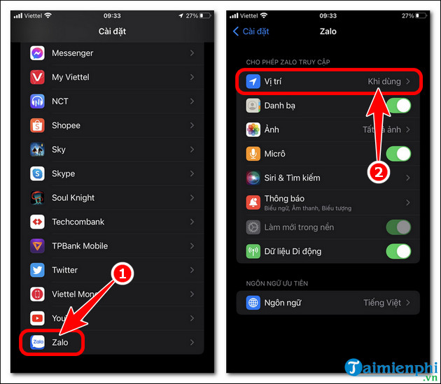 cach gui dinh vi qua zalo tren iphone