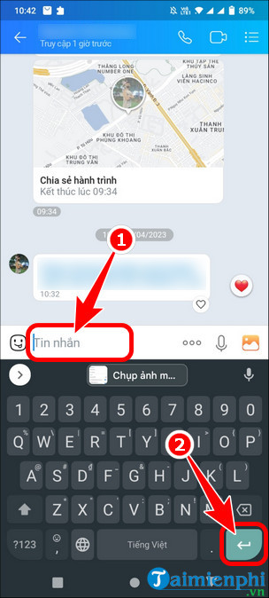 huong dan nhan tin xuong dong trong zalo tren dien thoai