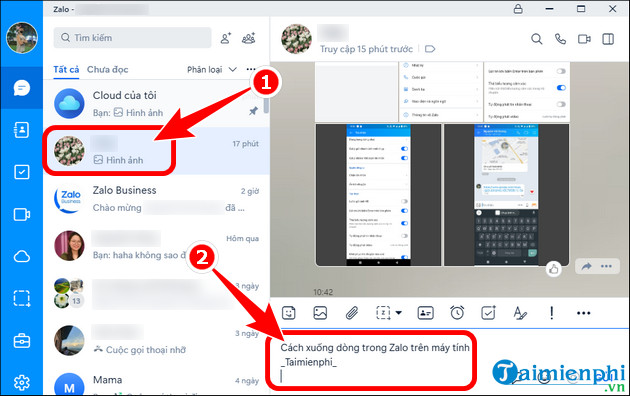 huong dan xuong dong trong zalo tren pc
