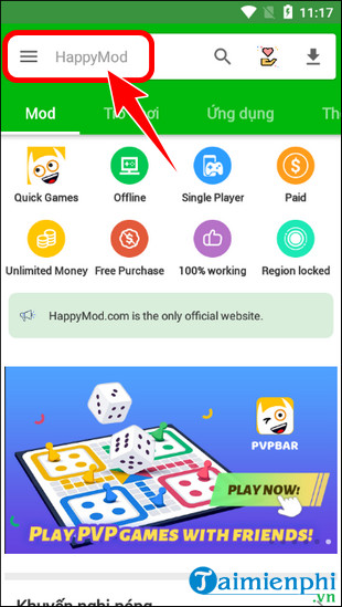 cach tai va su dung happymod choi game tren iOS