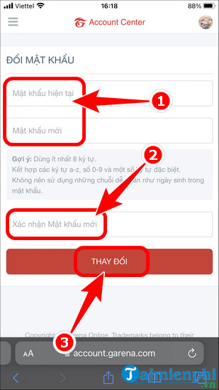 Cách sửa đổi mật khẩu Garena, đổi PassWord Garena 20 cach thay doi mat khau garena don gian va nhanh chong