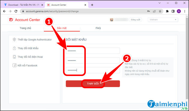 Cách sửa đổi mật khẩu Garena, đổi PassWord Garena 15 cach doi mat khau garena khong can so dien thoai