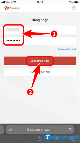 Cách sửa đổi mật khẩu Garena, đổi PassWord Garena 16 cach thay doi mat khau garena tren iphone