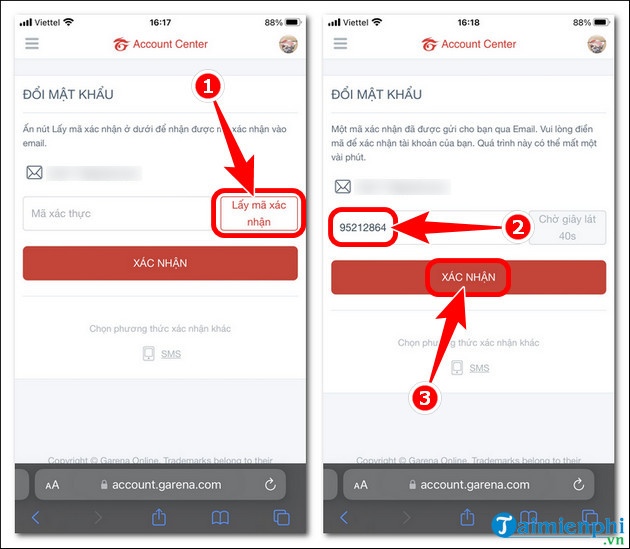 Cách sửa đổi mật khẩu Garena, đổi PassWord Garena 19 huong dan thay doi mat khau garena lien quan