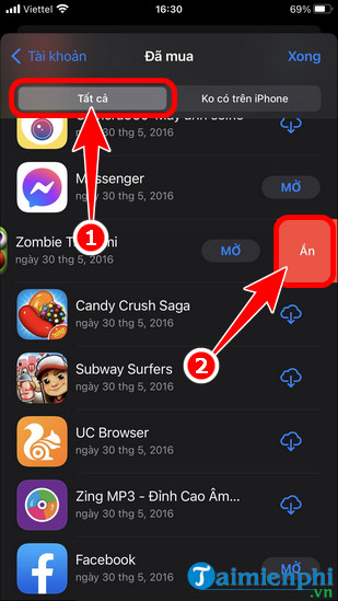 cach an ung dung tren iphone ios 15