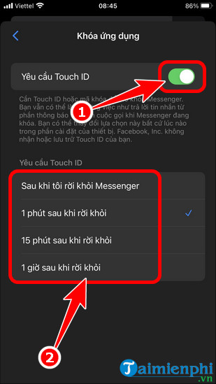 cach khoa ung dung messenger tren iphone 13