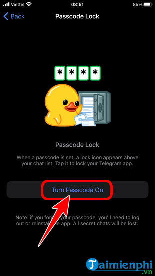 cach khoa ung dung telegram tren iphone 14