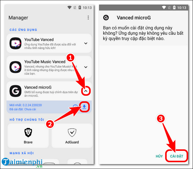 cach cai youtube vanced 2023 tren may tinh