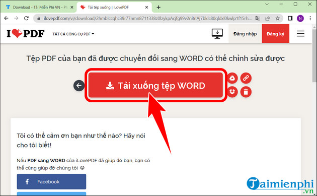cach chuyen file pdf sang word tren ilovepdf