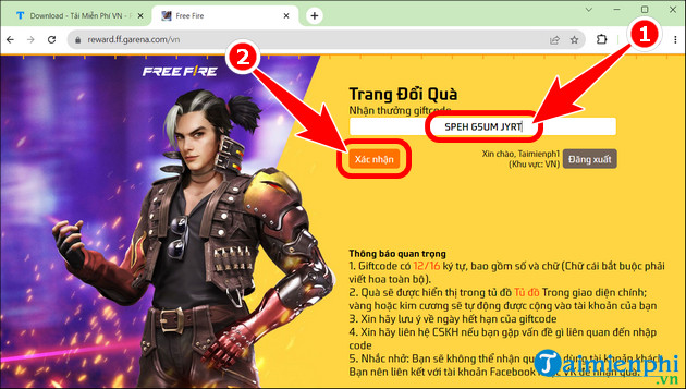 trong bo giftcode free fire moi nhat thang 7 2023