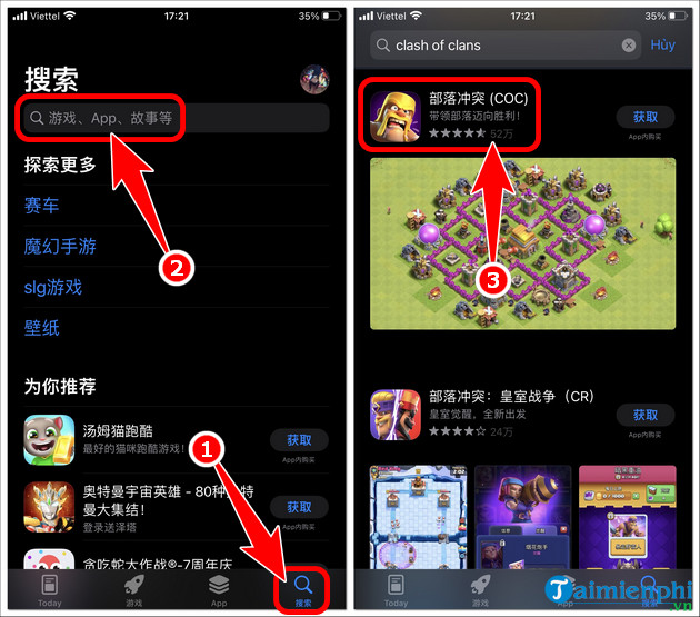 cach cai clash of clans china tren Android