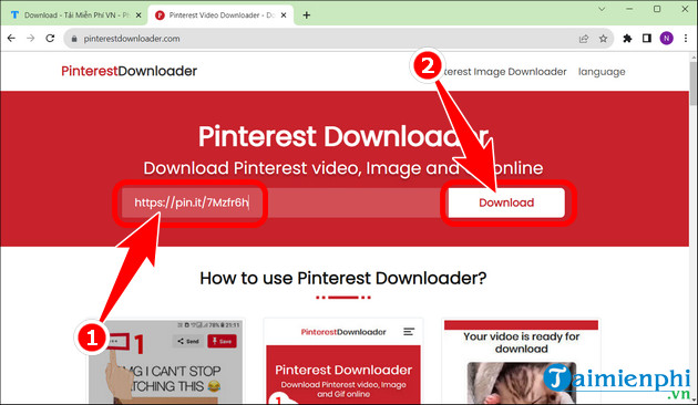 cach tai video tren pinterest ve may tinh pc