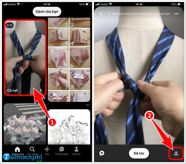 cach luu video pinterest tren dien thoai iPhone