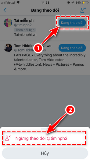 Cách theo dõi và bỏ theo dõi trên Twitter, follow và unfollow