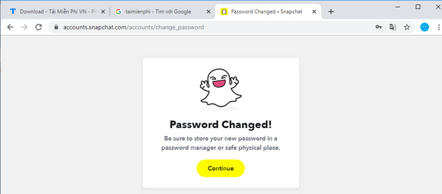 Cách đổi mật khẩu Snapchat trên máy tính