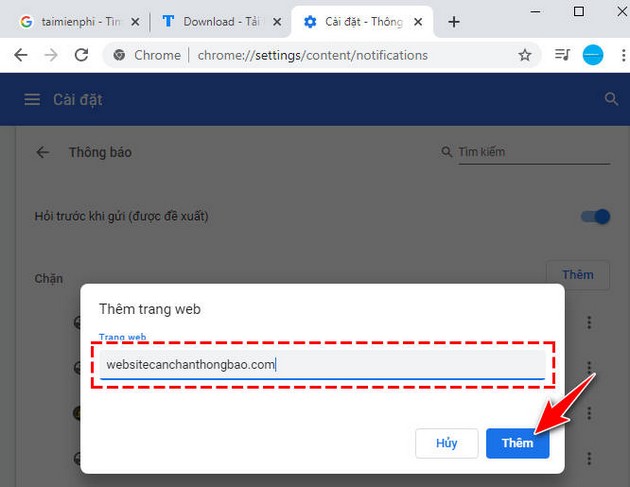 Cách tắt thông báo trên Chrome, xóa thông báo từ website