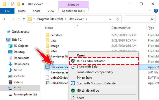 iTaxViewer báo lỗi tệp hồ sơ không đúng định dạng 3