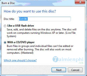 Burn đĩa CD/DVD bằng win XP, win 7 không cần phần mềm