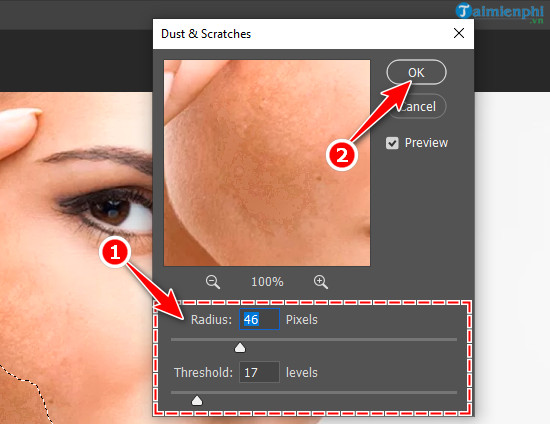 Cách loại bỏ tàn nhang trên khuôn mặt bằng Photoshop CC 2020