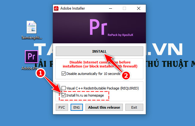 Cách tải Adobe Premiere cho laptop