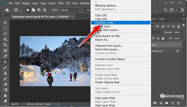 Cách tạo tuyết rơi trong Photoshop CC 2020