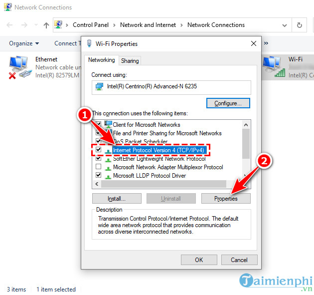 cach doi dns 1 1 1 2 va 1 1 1 3 tren may tinh 7