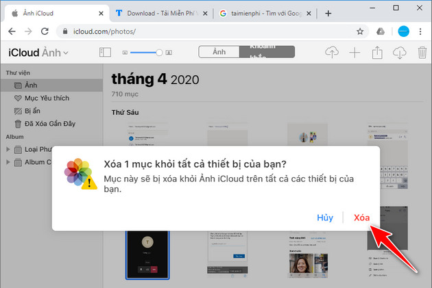 cach xoa anh sao luu tren icloud 7