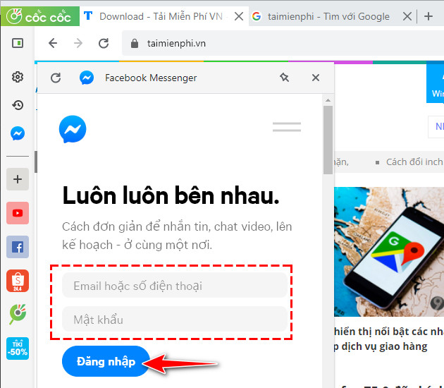 Cách chat, đăng nhập nhiều tài khoản Facebook trên Cốc Cốc