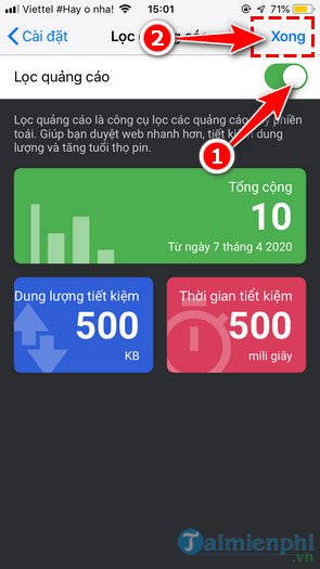 Cách chặn quảng cáo trên ứng dụng Cốc Cốc bản Android, iOS