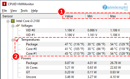 Hướng dẫn cách kiểm tra nhiệt độ CPU bằng HWMonitor