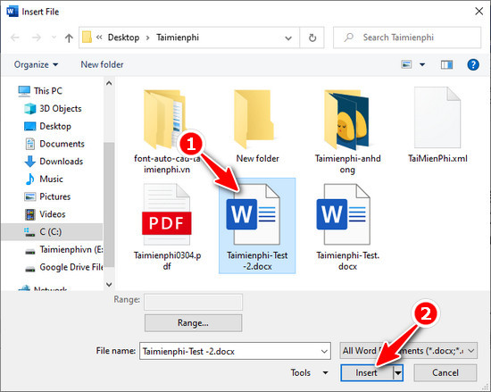 Word - Cách gộp văn bản trong Word, ghép nhiều file