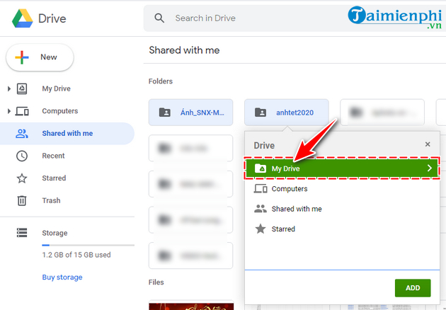 Cách sử dụng Add to my Drive trên Google Drive