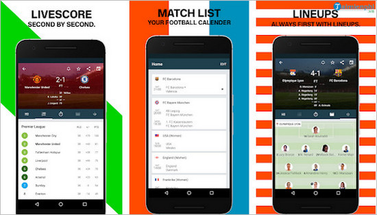 Top ứng dụng cập nhật tỷ số bóng đá