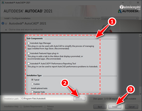 cach tai autocad 2021 mien phi tren pc