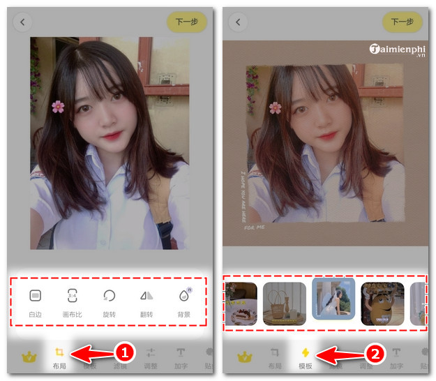 chinh sua anh bang butter camera