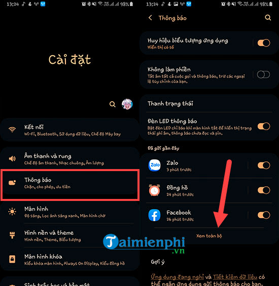 cach hien thi thong bao tren man hinh khoa android