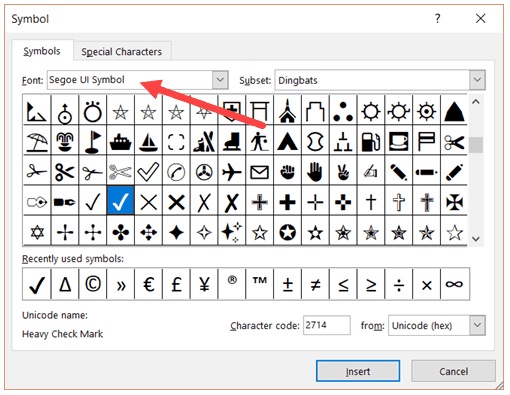 How To Get Correct Symbol In Excel