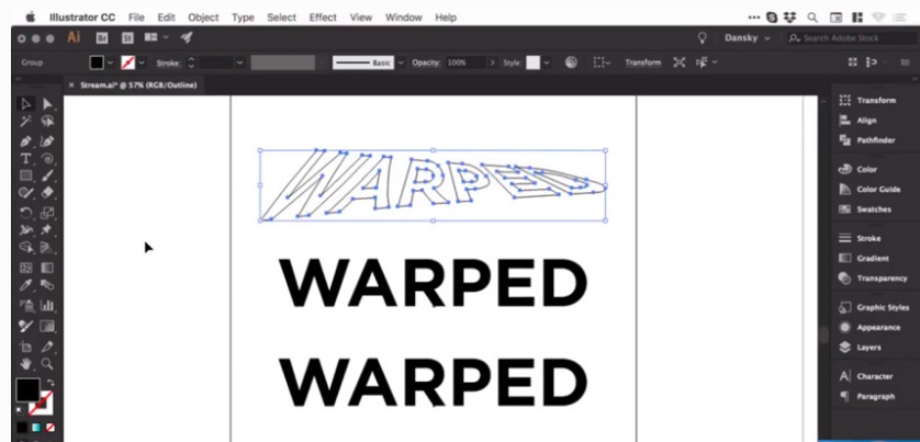 Cách Warp, uốn cong văn bản trong Adobe Illustrator