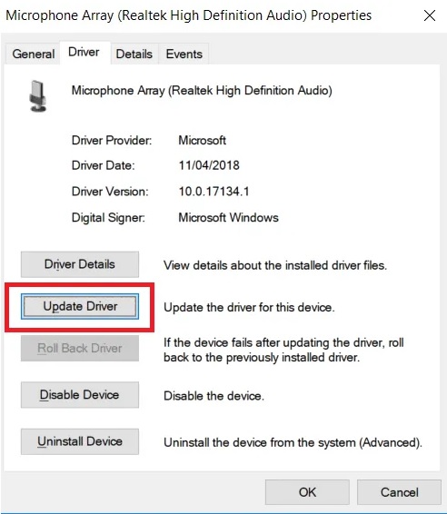 sua loi microphone khong hoat dong tren windows 10 4