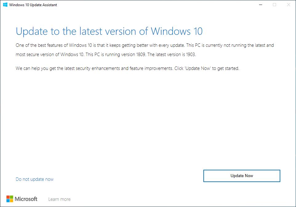 Sửa lỗi cập nhật Windows 10 v1903 thất bại