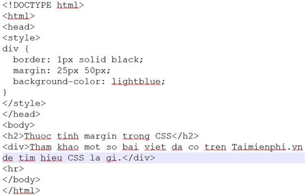 thuoc tinh margin trong css 7