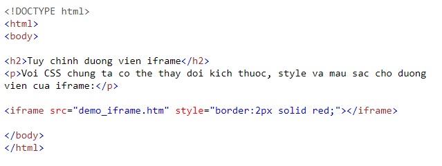 Thẻ iframe trong HTML